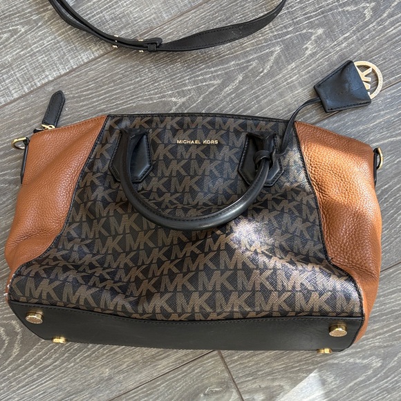Michael Kors Handbags - Michael Kors Black and Brown Satchel